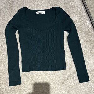 Abercrombie & Fitch Teal Ribbed Knit Top